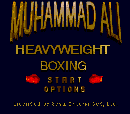 Muhammad Ali Heavyweight Boxing title screen for Sega Genesis